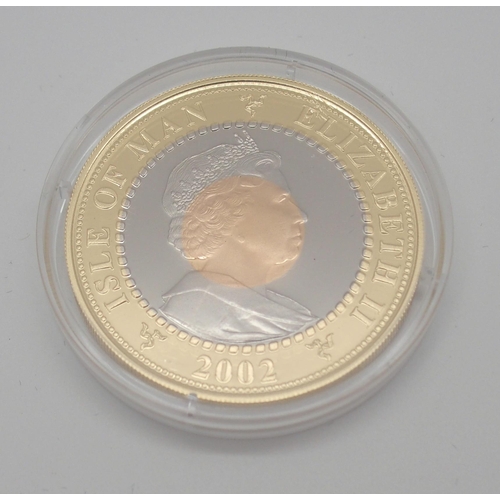 310 - A POBJOY MINT 18CT TRI-GOLD GOLDEN JUBILEE COIN  2002