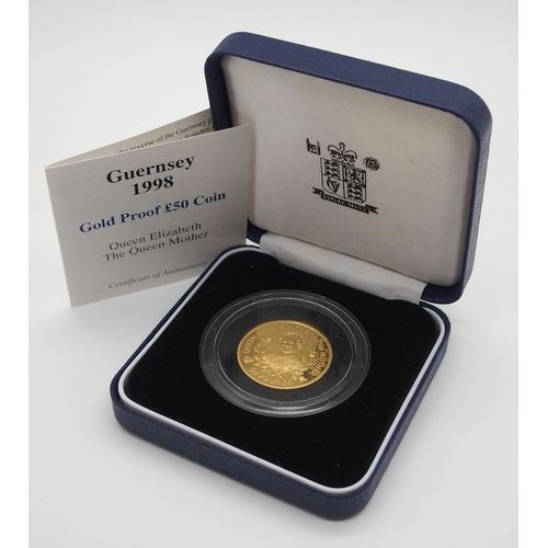 317 - A 1998 GUERNSEY GOLD PROOF �50 COIN