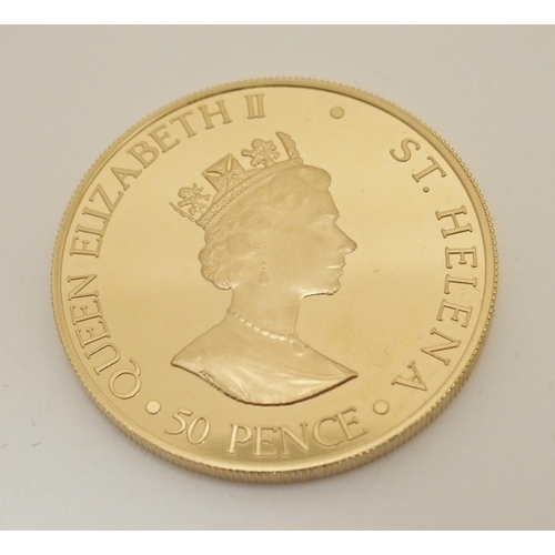 319 - A ST. HELENA 50 PENCE GOLD COIN