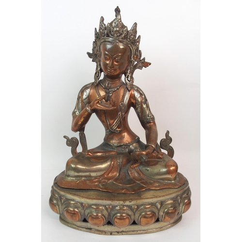 51 - A CHINESE GILT-WOOD CARVED FIGURE OF A BUDDHA
