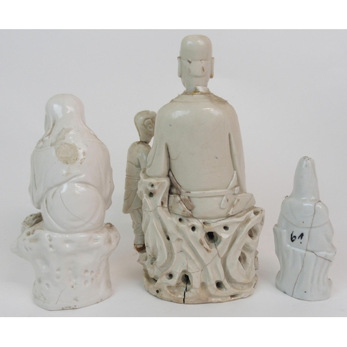 53 - EIGHT CHINESE BLANC DE CHINE FIGURES