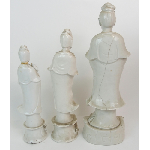 53 - EIGHT CHINESE BLANC DE CHINE FIGURES