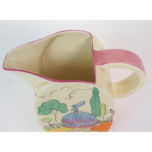 551 - A CLARICE CLIFF BIZARRE APPLIQUE IDYLL PATTERN JUG