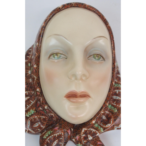 557 - AN ITALIAN LENCI POTTERY ART DECO WALL MASK