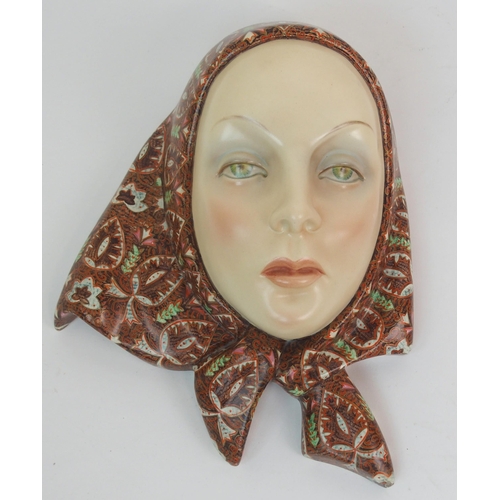 557 - AN ITALIAN LENCI POTTERY ART DECO WALL MASK