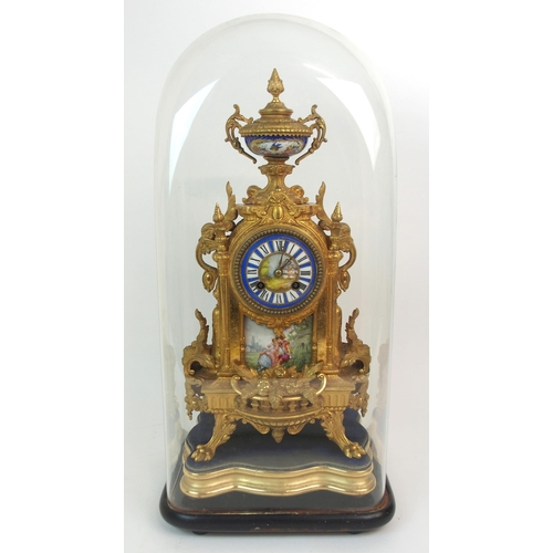 575 - A FRENCH 19TH CENTURY GILT METAL CLOCK