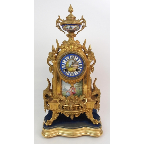 575 - A FRENCH 19TH CENTURY GILT METAL CLOCK