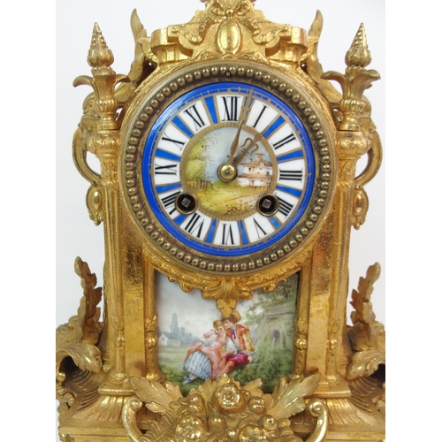 575 - A FRENCH 19TH CENTURY GILT METAL CLOCK