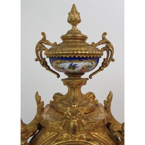 575 - A FRENCH 19TH CENTURY GILT METAL CLOCK