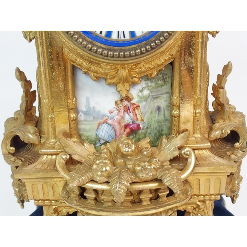 575 - A FRENCH 19TH CENTURY GILT METAL CLOCK