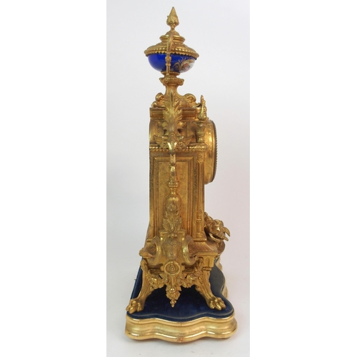 575 - A FRENCH 19TH CENTURY GILT METAL CLOCK