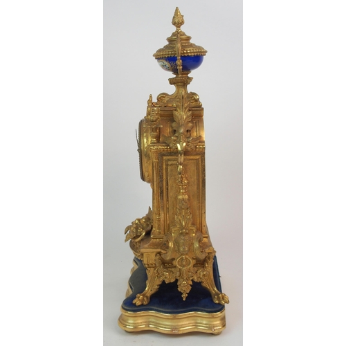 575 - A FRENCH 19TH CENTURY GILT METAL CLOCK