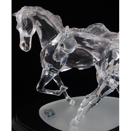 577 - A SWAROVSKI SILVER CRYSTAL GROUP 'THE WILD HORSES'