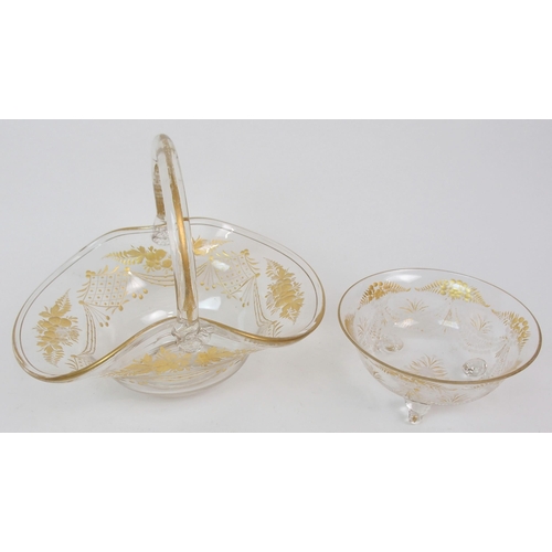 578 - A SET OF FOUR GLASS CANDLE HOLDERS