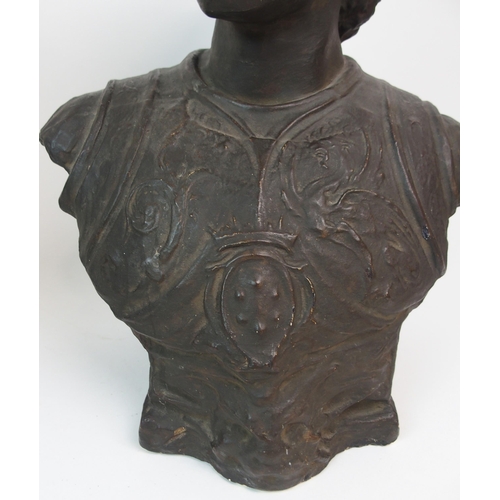 587 - A FRENCH PLASTER BUST OF JOAN OF ARC