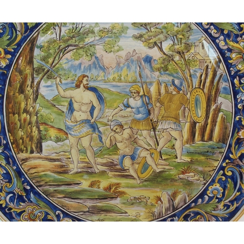 596 - A LARGE ITALIAN MAJOLICA CHARGER