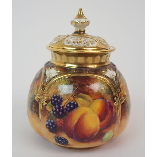 598 - A ROYAL WORCESTER POT POURRI POT AND COVER