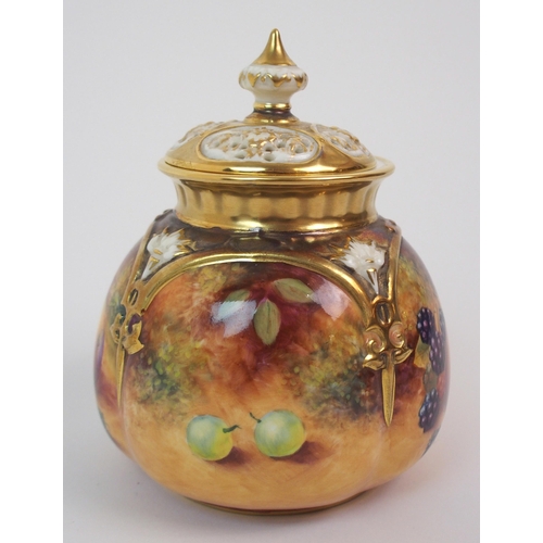 598 - A ROYAL WORCESTER POT POURRI POT AND COVER