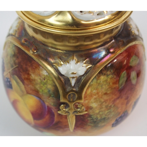 598 - A ROYAL WORCESTER POT POURRI POT AND COVER