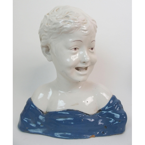 609 - A CANTAGALLI BUST OF A YOUNG CHILD SMILING