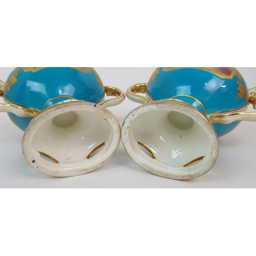 611 - A PAIR OF MINTON POT POURRI VASES AND COVERS