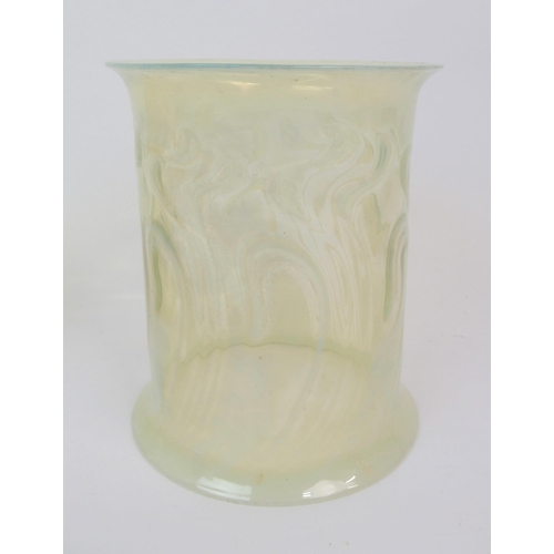 613 - A VASELINE GLASS LANTERN SHADE