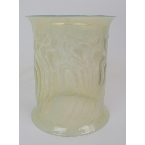 613 - A VASELINE GLASS LANTERN SHADE