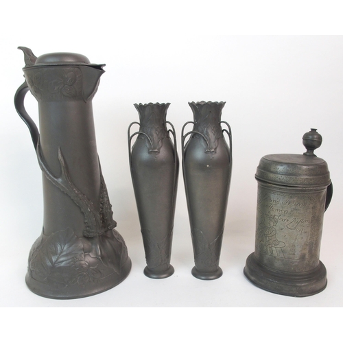 615 - A KAYSERZINN PEWTER EWER