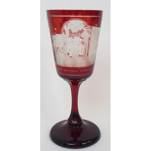 616 - A BOHEMIAN RUBY OVERLAID GLASS