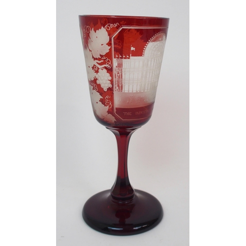 616 - A BOHEMIAN RUBY OVERLAID GLASS