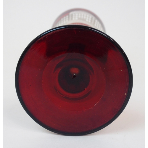 616 - A BOHEMIAN RUBY OVERLAID GLASS