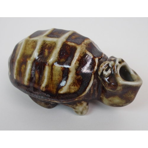 617 - A MARTIN BROTHERS STONEWARE TORTOISE INKWELL