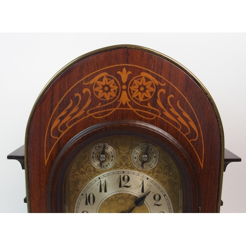 618 - A LATE 19TH CENTURY GERMAN ROSEWOOD MANTLE CLOCK