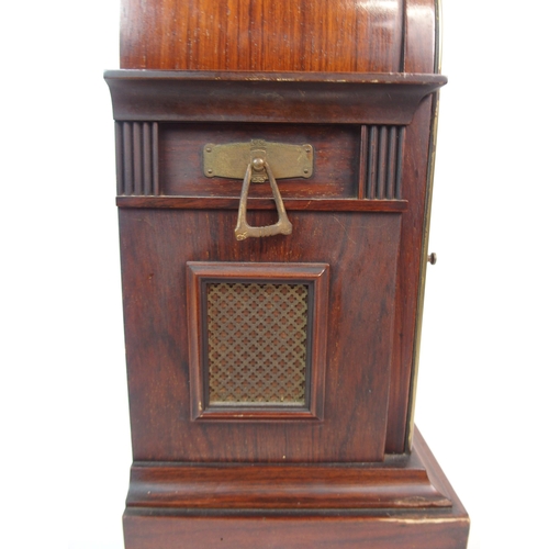 618 - A LATE 19TH CENTURY GERMAN ROSEWOOD MANTLE CLOCK