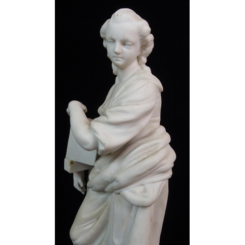 624 - A PARIAN FIGURE OF A WOMAN WRAPPED IN A SHAWL