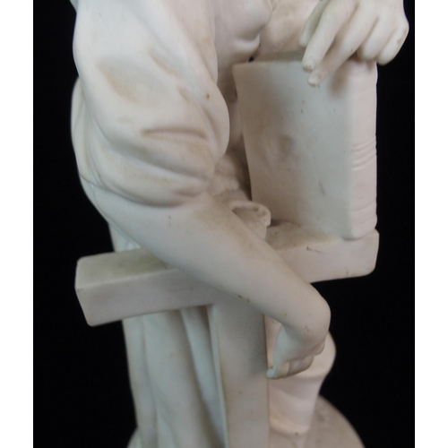 624 - A PARIAN FIGURE OF A WOMAN WRAPPED IN A SHAWL