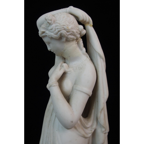 624 - A PARIAN FIGURE OF A WOMAN WRAPPED IN A SHAWL