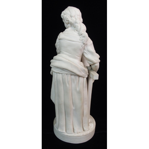 624 - A PARIAN FIGURE OF A WOMAN WRAPPED IN A SHAWL