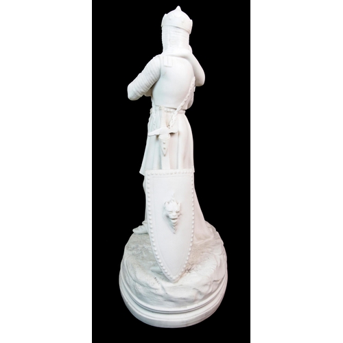 625 - A PARIAN FIGURE OF A KNIGHT AND FEMALE COMPANION