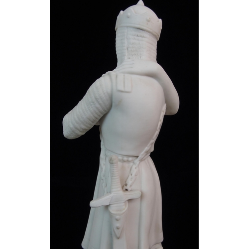 625 - A PARIAN FIGURE OF A KNIGHT AND FEMALE COMPANION