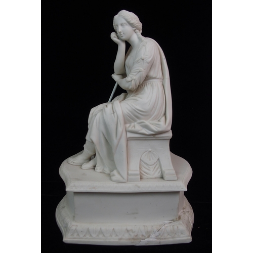 626 - A PARIAN FIGURE OF A KNEELING VEILED WOMAN