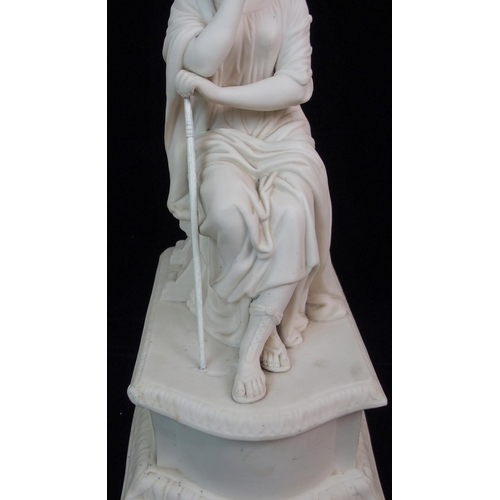 626 - A PARIAN FIGURE OF A KNEELING VEILED WOMAN