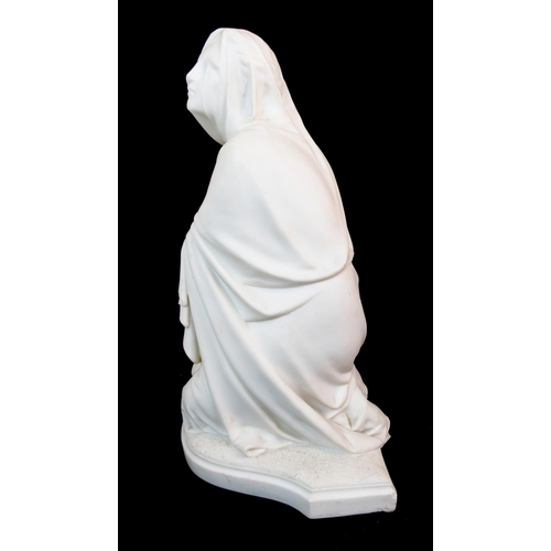 626 - A PARIAN FIGURE OF A KNEELING VEILED WOMAN