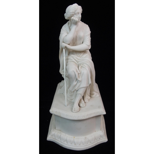 626 - A PARIAN FIGURE OF A KNEELING VEILED WOMAN