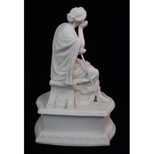 626 - A PARIAN FIGURE OF A KNEELING VEILED WOMAN