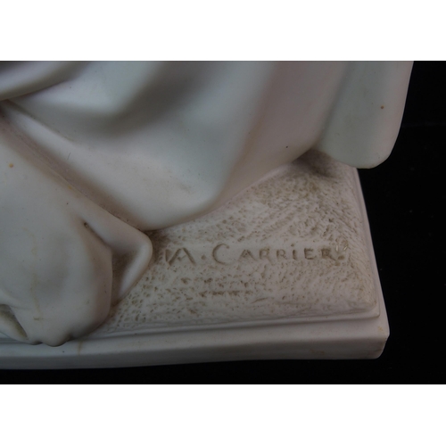 626 - A PARIAN FIGURE OF A KNEELING VEILED WOMAN