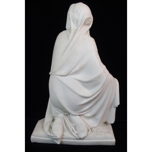 626 - A PARIAN FIGURE OF A KNEELING VEILED WOMAN