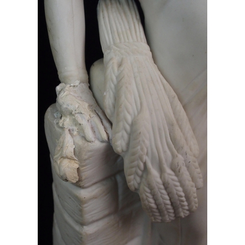 628 - A PARIAN FIGURE OF A WOMAN HOLDING A TAMBOURINE