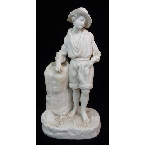 629 - A PARIAN FIGURE OF A MAN TITLED WOODMAN