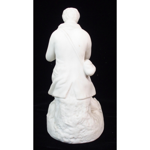 631 - A PARIAN CENTREPIECE MODELLED AS A STANDING WOMAN